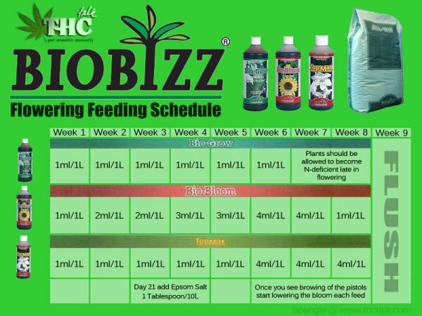 Biobizz Grow Feeding Chart